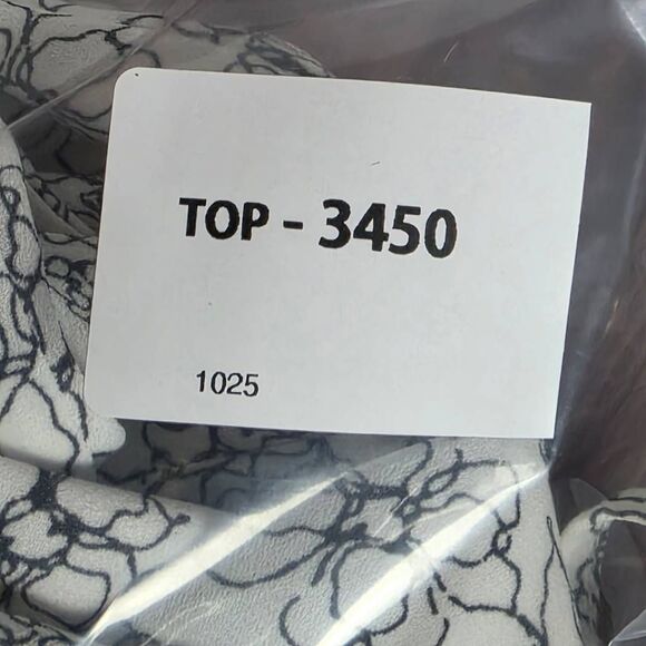 LOFT L White Black Floral Striped Cami Top - Picture 7 of 7